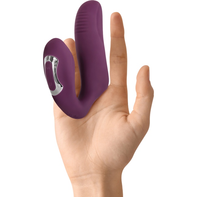 Фиолетовая вибронасадка на палец Helping Hand. Фотография 5.