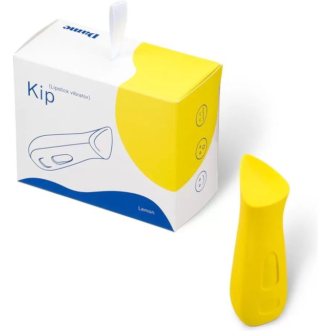 Желтый вибростимулятор Kip со скошенным кончиком. Фотография 7.