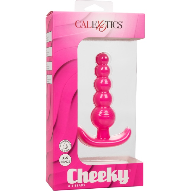Розовая анальная елочка для ношения Cheeky X-5 Beads - 10,75 см - Cheeky. Фотография 8.