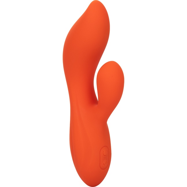 Оранжевый вибратор-кролик Liquid Silicone Dual Teaser - Stella