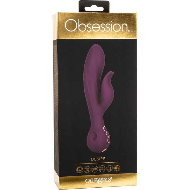 Фиолетовый вибратор-кролик Desire - 22,25 см - Obsession. Фотография 11.