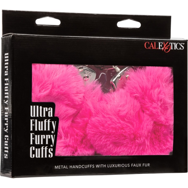 Металлические наручники с розовым мехом Ultra Fluffy Furry Cuffs. Фотография 6.