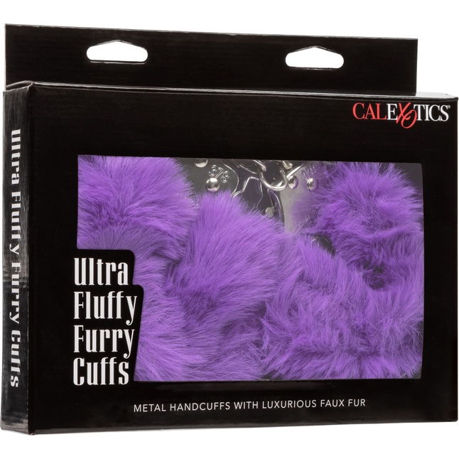 Металлические наручники с фиолетовым мехом Ultra Fluffy Furry Cuffs. Фотография 6.