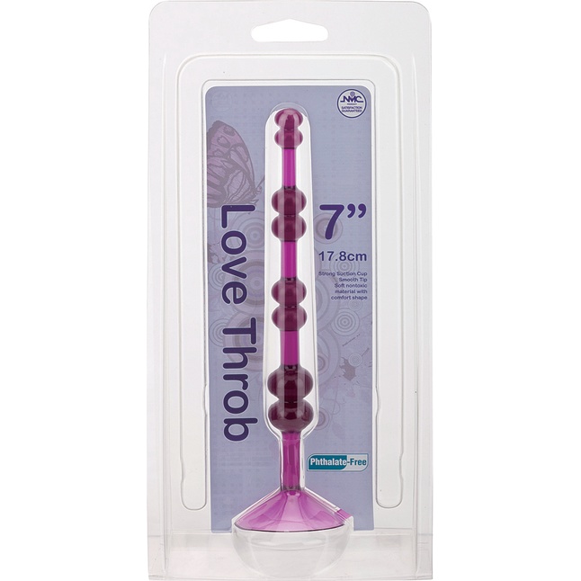 Фиолетовая анальная цепочка на присоске LOVE THROB PURPLE - 17,8 см.. Фотография 2.