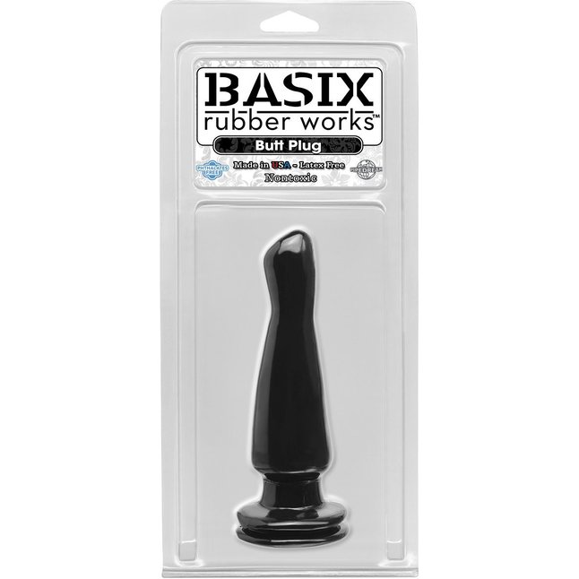 Черная анальная пробка Basix Rubber - 15 см - Basix Rubber Works. Фотография 2.