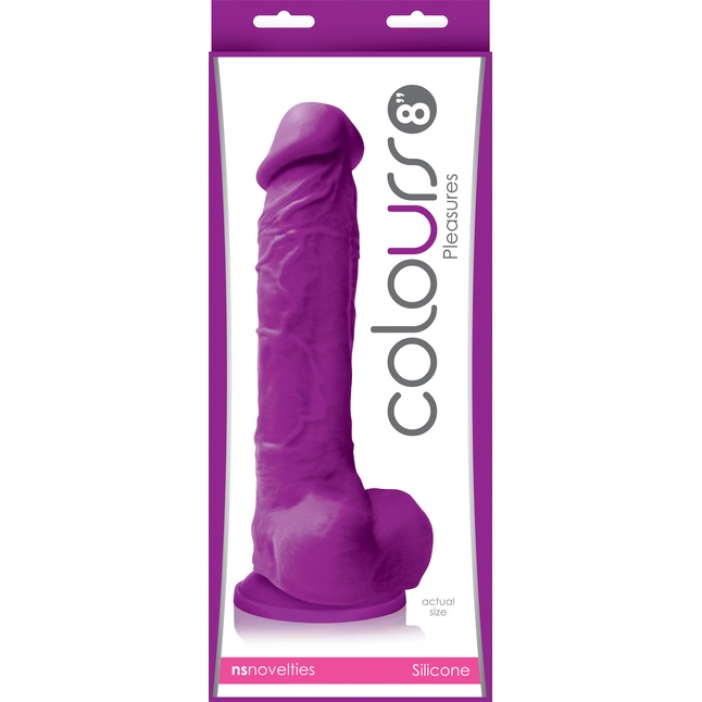 Фиолетовый фаллоимитатор Colours Pleasures на присоске - 25 см - Colours. Фотография 2.