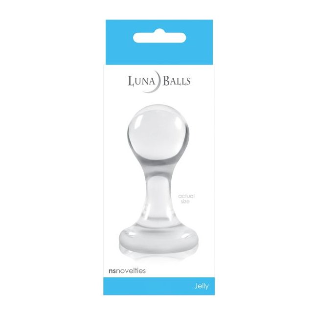 Прозрачная маленькая анальная пробка Luna Balls на присоске - 7,5 см - Luna Balls