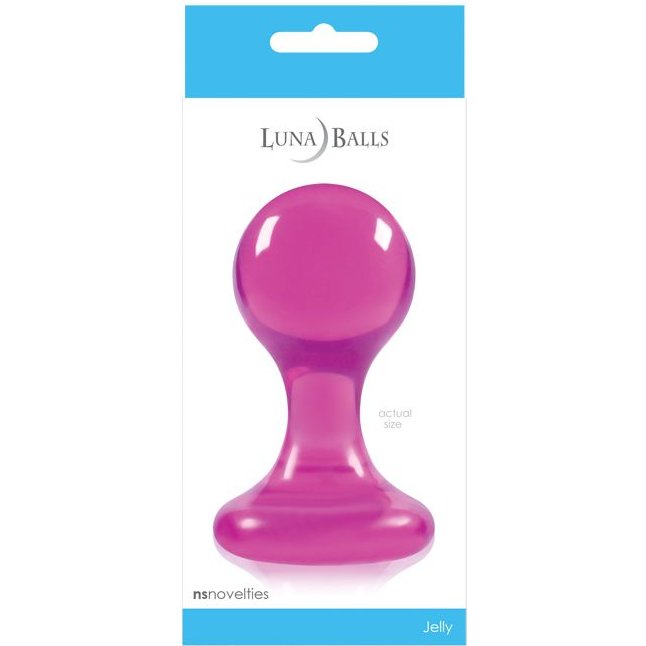 Большая розовая анальная пробка Luna Balls на присоске - 9,5 см - Luna Balls