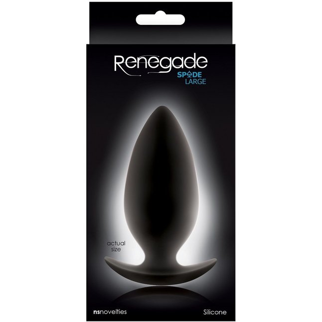 Большая чёрная анальная пробка Renegade Spades для ношения - 10,1 см - Renegade. Фотография 2.