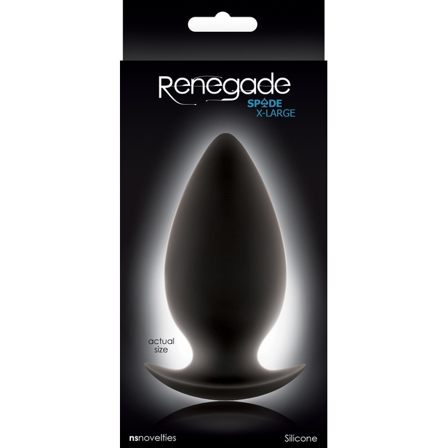 Чёрная анальная пробка большого размера Renegade Spades для ношения - 11,1 см - Renegade. Фотография 2.