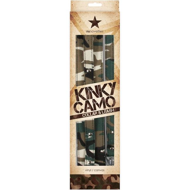 Камуфлированный ошейник с поводком Kinky Camo - Kinky Camo