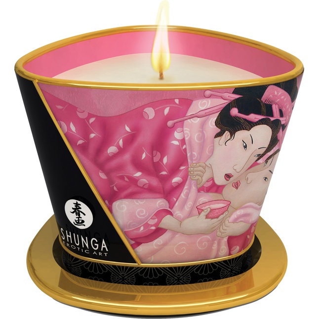 Массажная свеча Rose Petals с ароматом розы - 170 мл