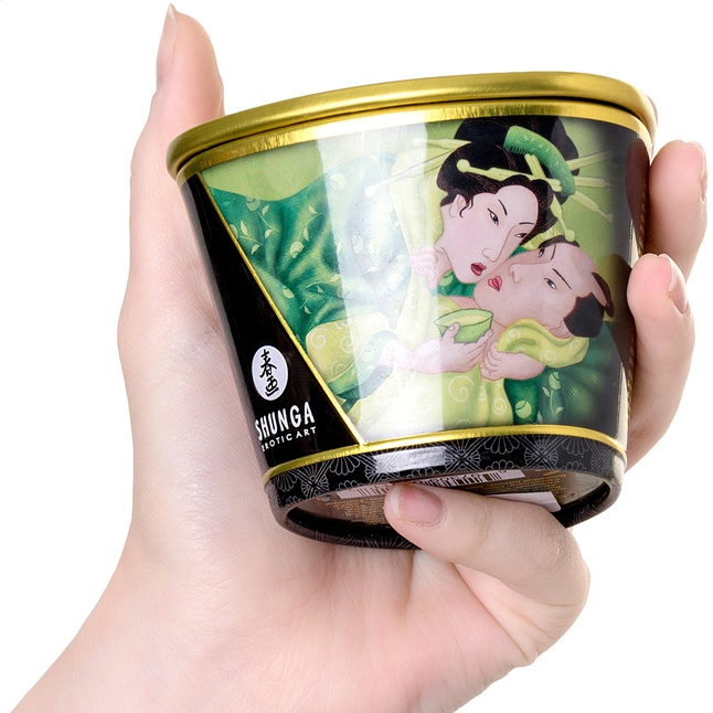 Массажная свеча Exotic Green Tea с ароматом зелёного чая - 170 мл. Фотография 2.