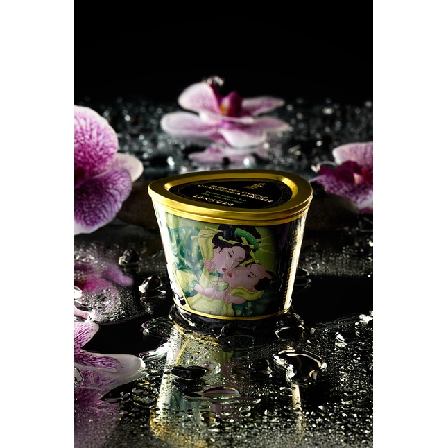Массажная свеча Exotic Green Tea с ароматом зелёного чая - 170 мл. Фотография 9.