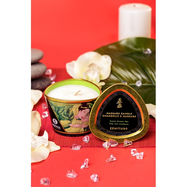Массажная свеча Exotic Green Tea с ароматом зелёного чая - 170 мл. Фотография 10.