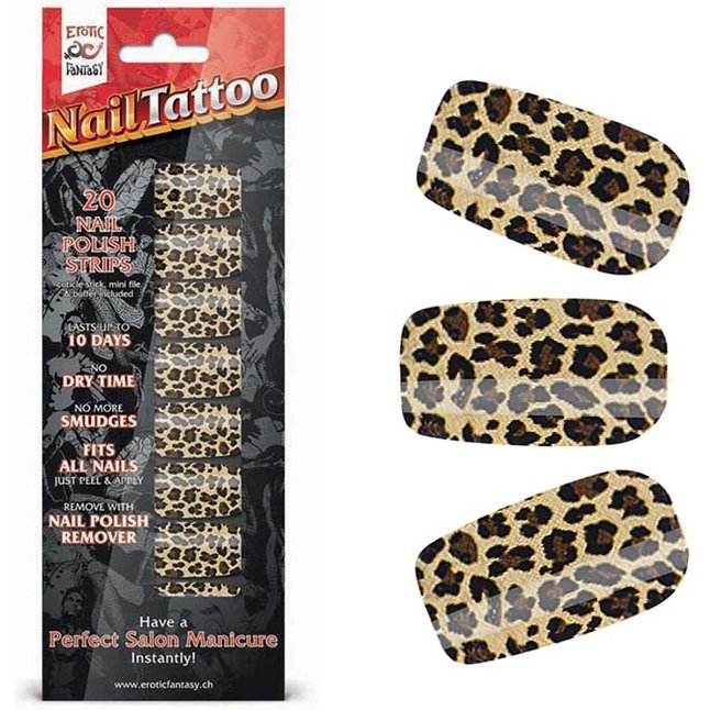 Набор лаковых полосок для ногтей Леопард Nail Foil. Фотография 3.