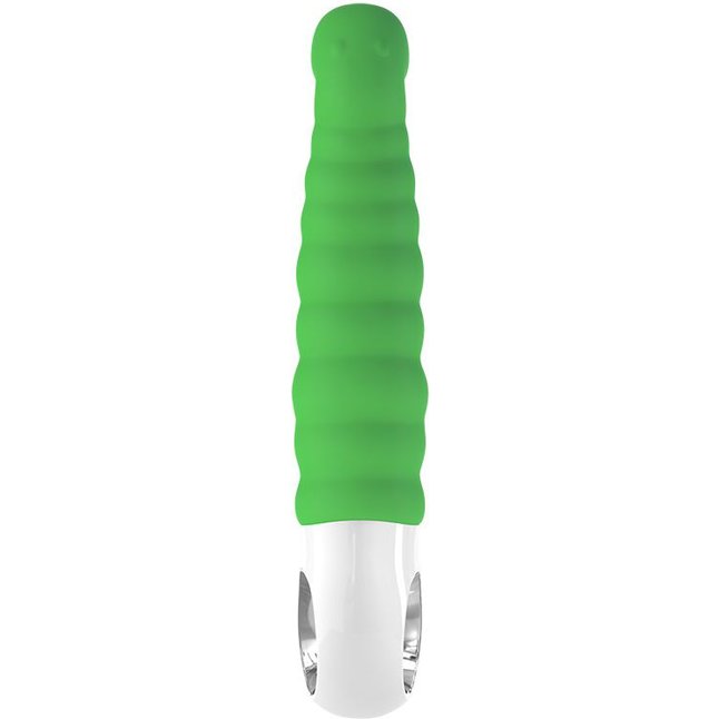 Зелёный вибратор-гусеница Patchy Paul - 22,8 см. Фотография 4.