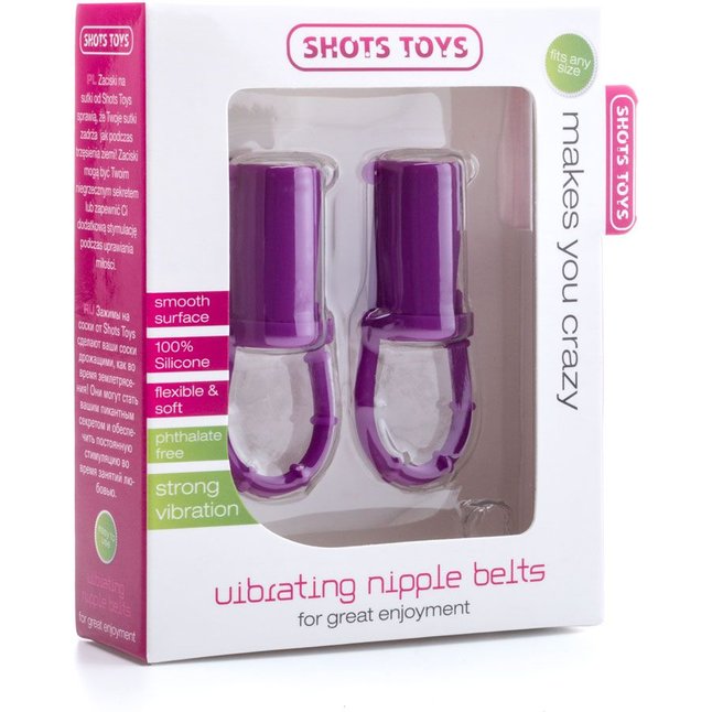 Фиолетовые вибростимуляторы для груди - Shots Toys. Фотография 2.