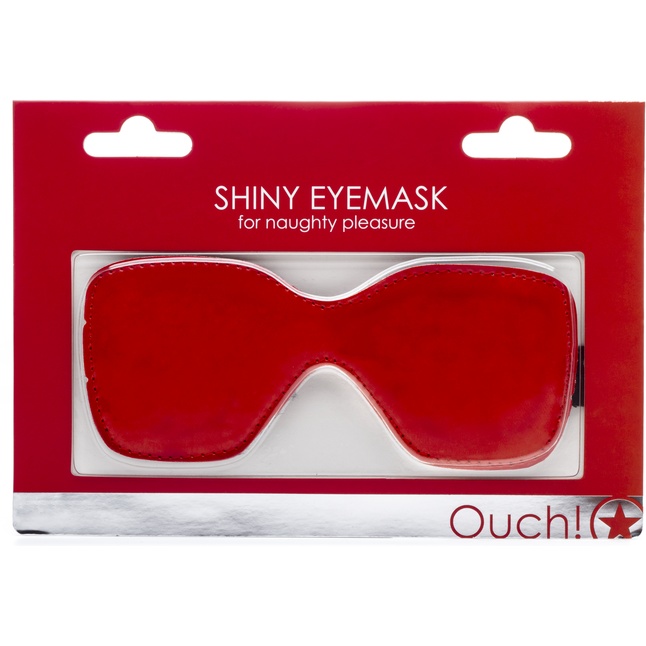 Мягкая закрытая маска для глаз Shiny красного цвета - Ouch!. Фотография 2.