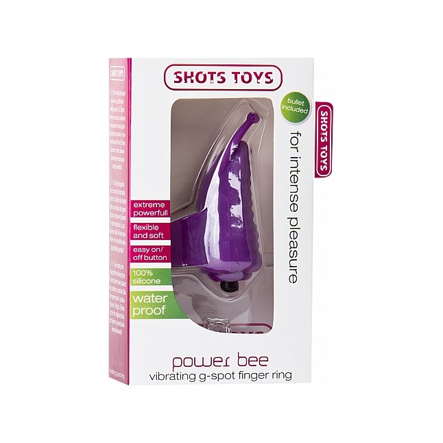 Фиолетовый стимулятор на палец Power Bee - Shots Toys. Фотография 3.