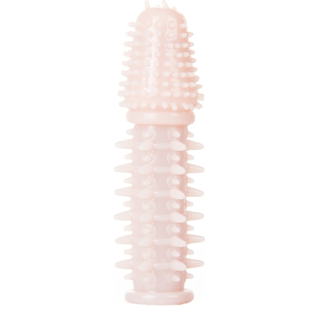 Телесная шипованная насадка на пенис с выпуклой головкой - 13,5 см - Shots Toys