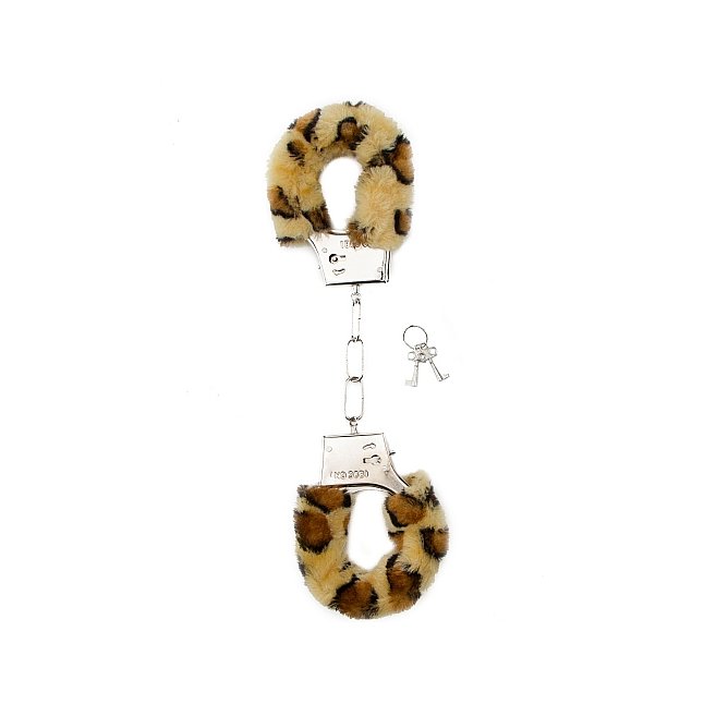 Меховые леопардовые наручники - Shots Toys