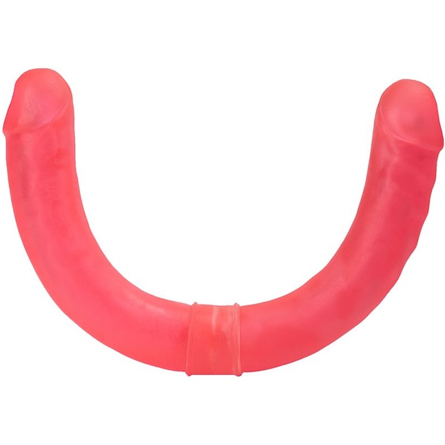 Розовый двусторонний гелевый фаллоимитатор - 44 см - Для двоих + HARNESS WOMAN STRAP. Фотография 3.