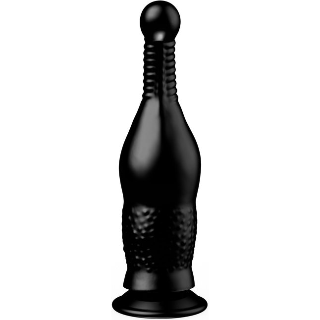 Чёрный анальный фаллоимитатор на присоске - 16,5 см. Фотография 7.