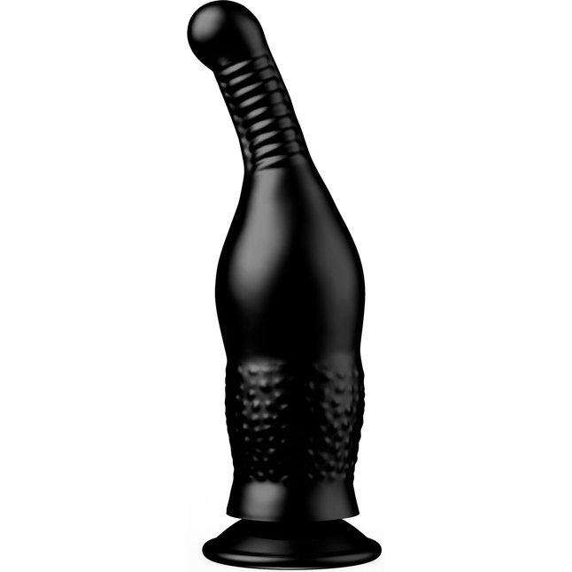 Чёрный анальный фаллоимитатор на присоске - 16,5 см. Фотография 8.