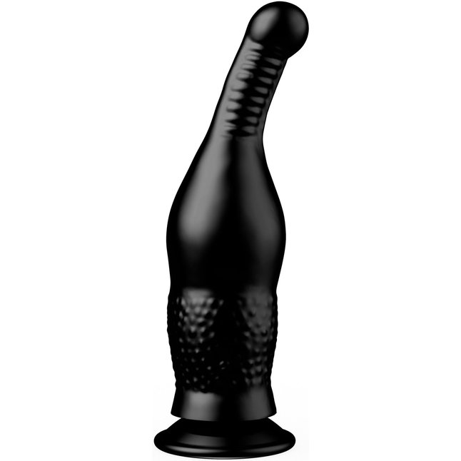 Чёрный анальный фаллоимитатор на присоске - 16,5 см. Фотография 10.