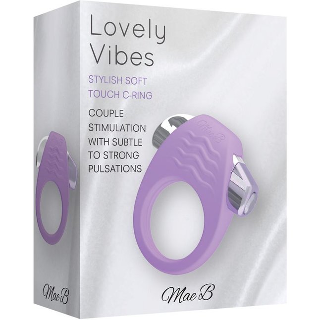 Фиолетовое эрекционное кольцо с вибрацией Stylish Soft Touch C-ring. Фотография 3.