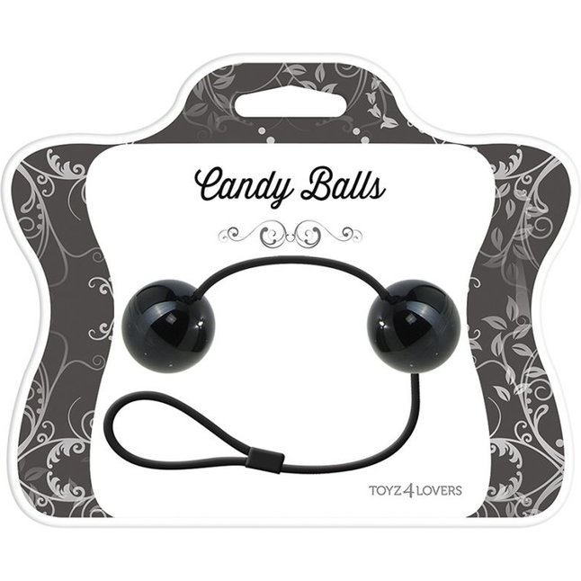 Черные вагинальные шарики с петелькой - Candy Balls. Фотография 2.