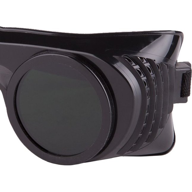 Чёрная латексная маска Крюгер с чёрными окошками - BDSM accessories. Фотография 2.
