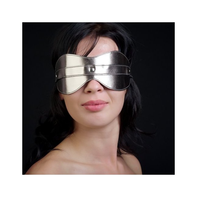 Маска на глаза из искусственной кожи цвета бронзы - BDSM accessories