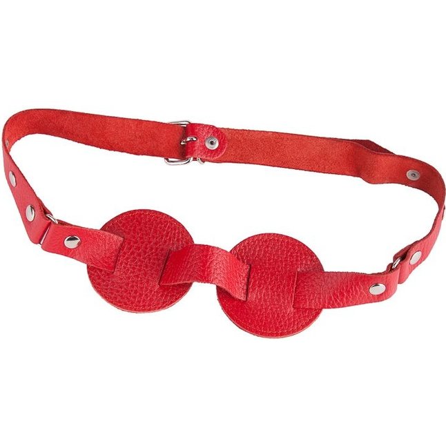 Красная кожаная маска на глаза для эротических игр - BDSM accessories