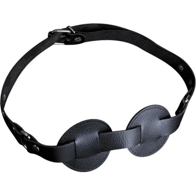 Чёрная кожаная маска на глаза для эротических игр - BDSM accessories. Фотография 3.