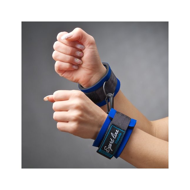 Стильные синие наручники из неопрена - Sport Line