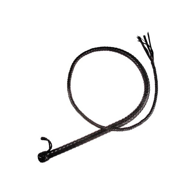 Чёрный кожаный кнут - 130 см - BDSM accessories