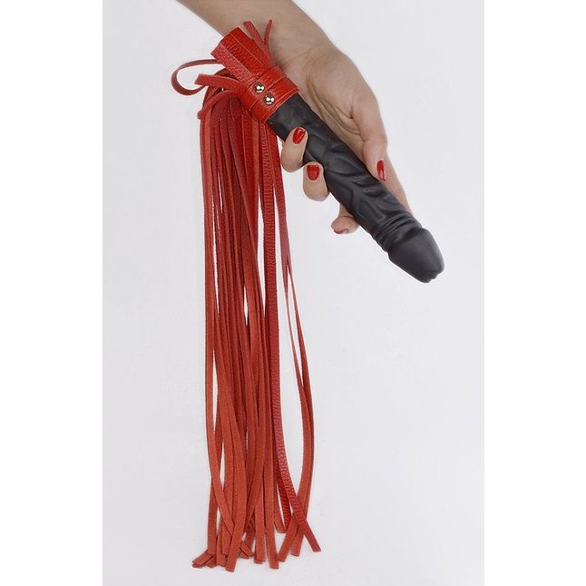 Плеть Ракета с красными хвостами - 65 см - BDSM accessories