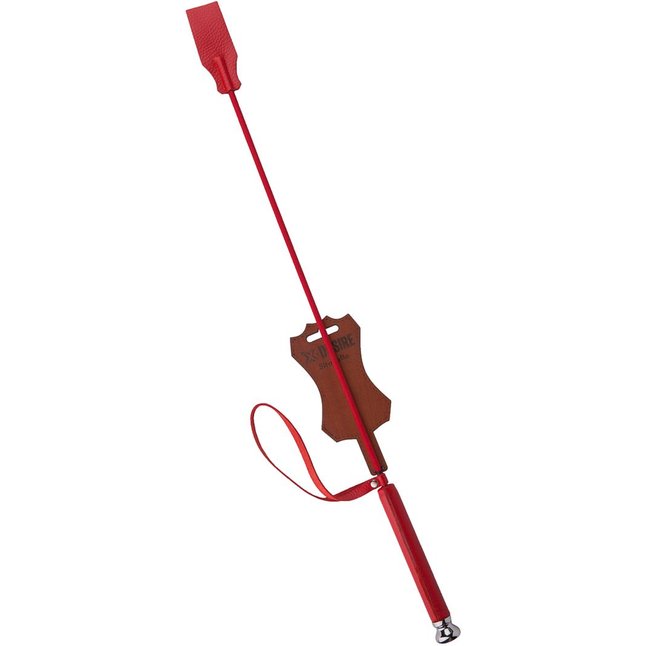 Красный стек с кожаной ручкой - 70 см - BDSM accessories. Фотография 3.