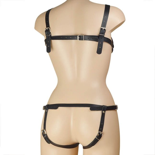 Чёрная сбруя Боди харнес - BDSM accessories. Фотография 2.