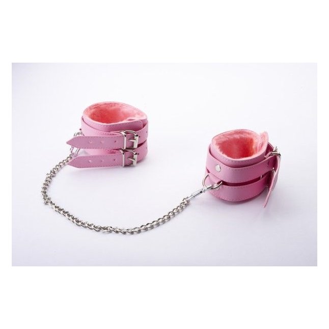 Розовые оковы с мехом внутри - BDSM accessories