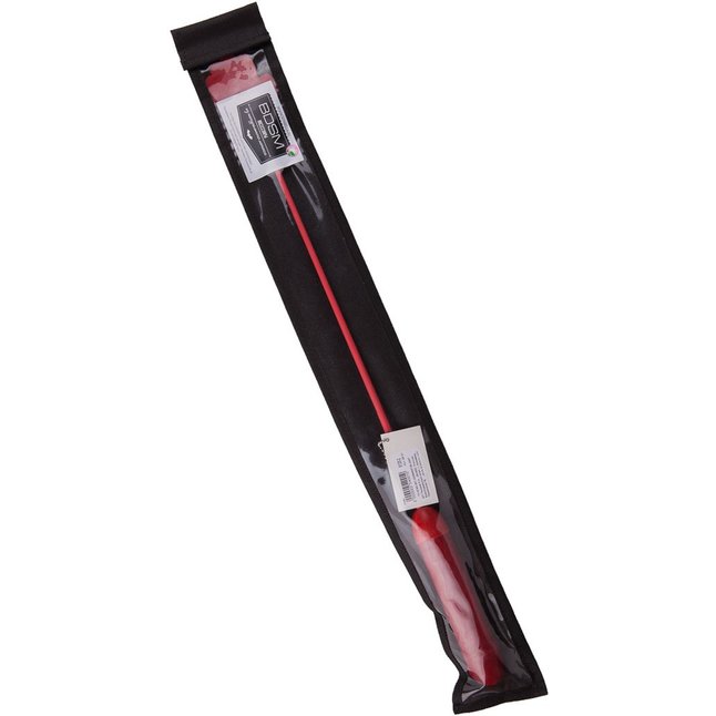 Красный стек с фаллосом вместо ручки - 62 см - BDSM accessories. Фотография 2.