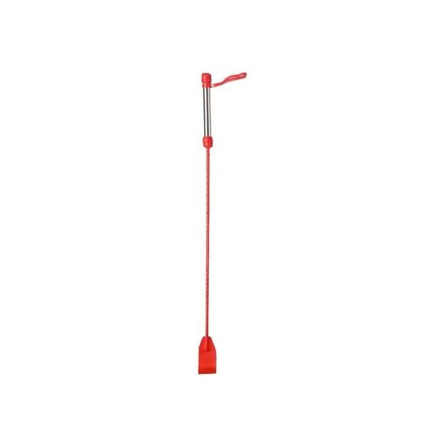 Красный стек с прямоугольным наконечником-шлепком - 62 см - BDSM accessories