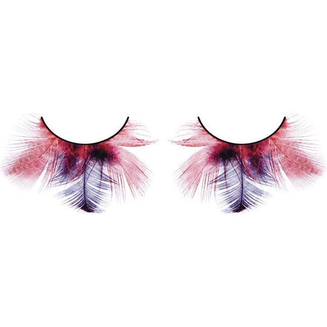 Красно-фиолетовые ресницы-перья - Eyelashes Collection