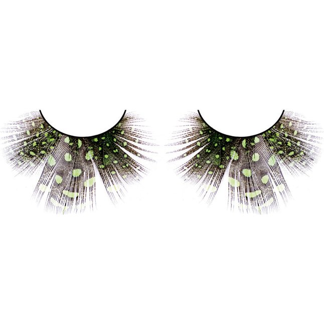 Светло-зелёные ресницы-перья - Eyelashes Collection