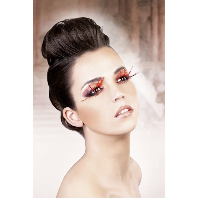 Чёрно-красные ресницы-перышки - Eyelashes Collection. Фотография 2.