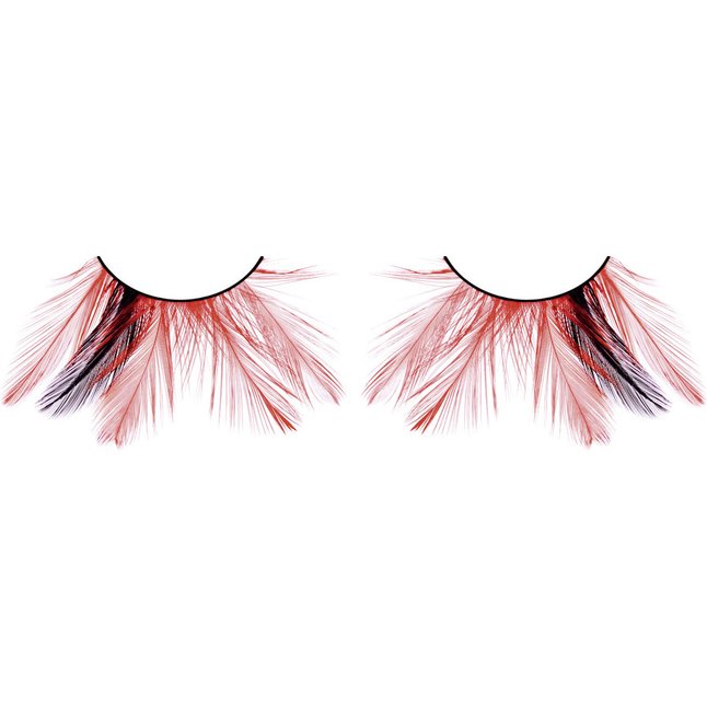 Чёрно-красные ресницы-перышки - Eyelashes Collection