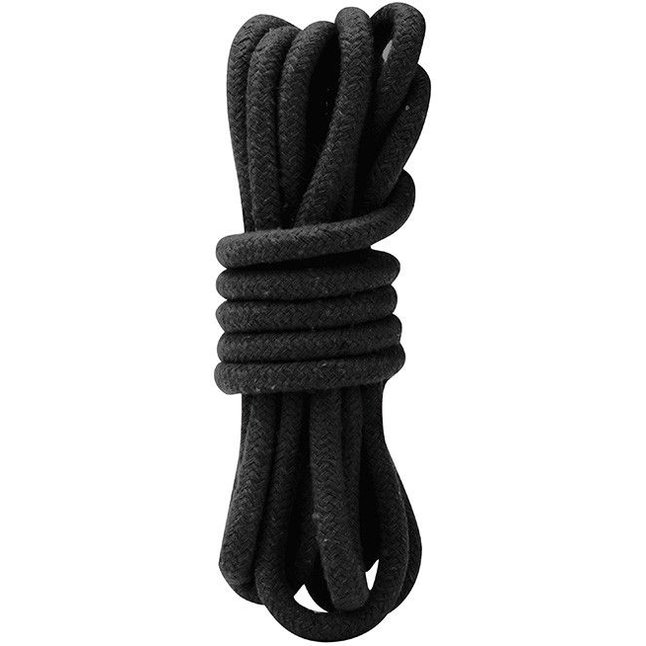 Черная хлопковая веревка для связывания - 3 м