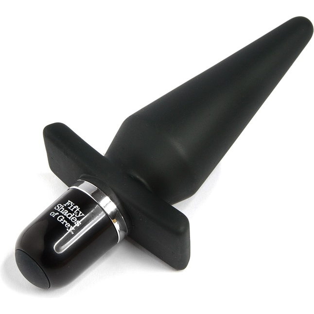 Черная анальная пробка с вибрацией Delicious Fullness Vibrating Butt Plug - 14 см - Fifty Shades of Grey. Фотография 2.